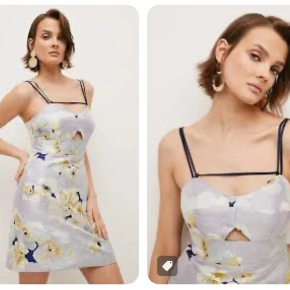 NWT Karen Millen Floral Strappy A Line Woven Mini Dress - Picture 3 of 6